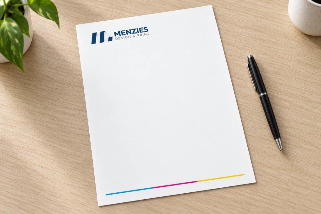 Illustrative Menzies letterhead with a large blank area for correspondence.